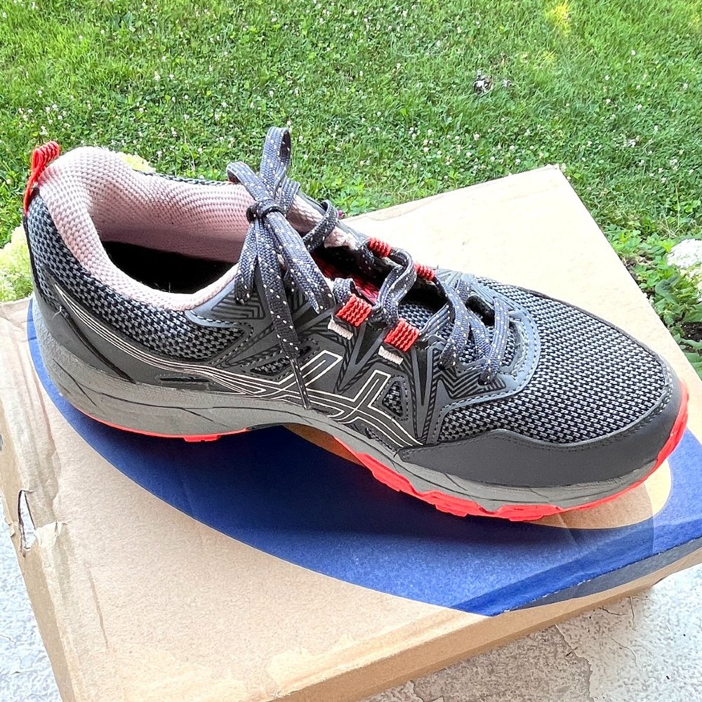 ASICS Gel Venture 8 Running Trail Gray Peach Hiking Womens Sneakers Shoes 9 40